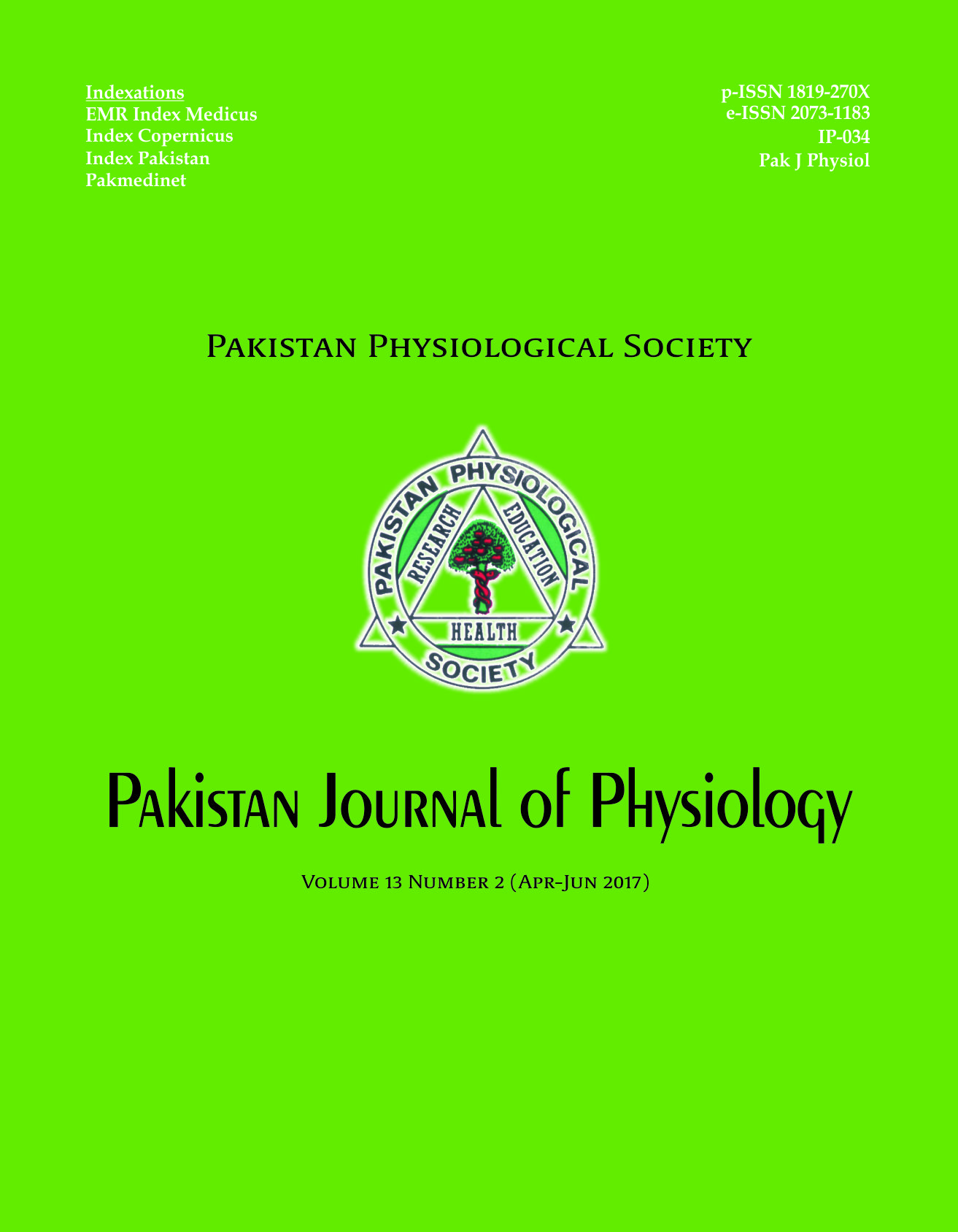 Pak J Physiol 2017;13(2)