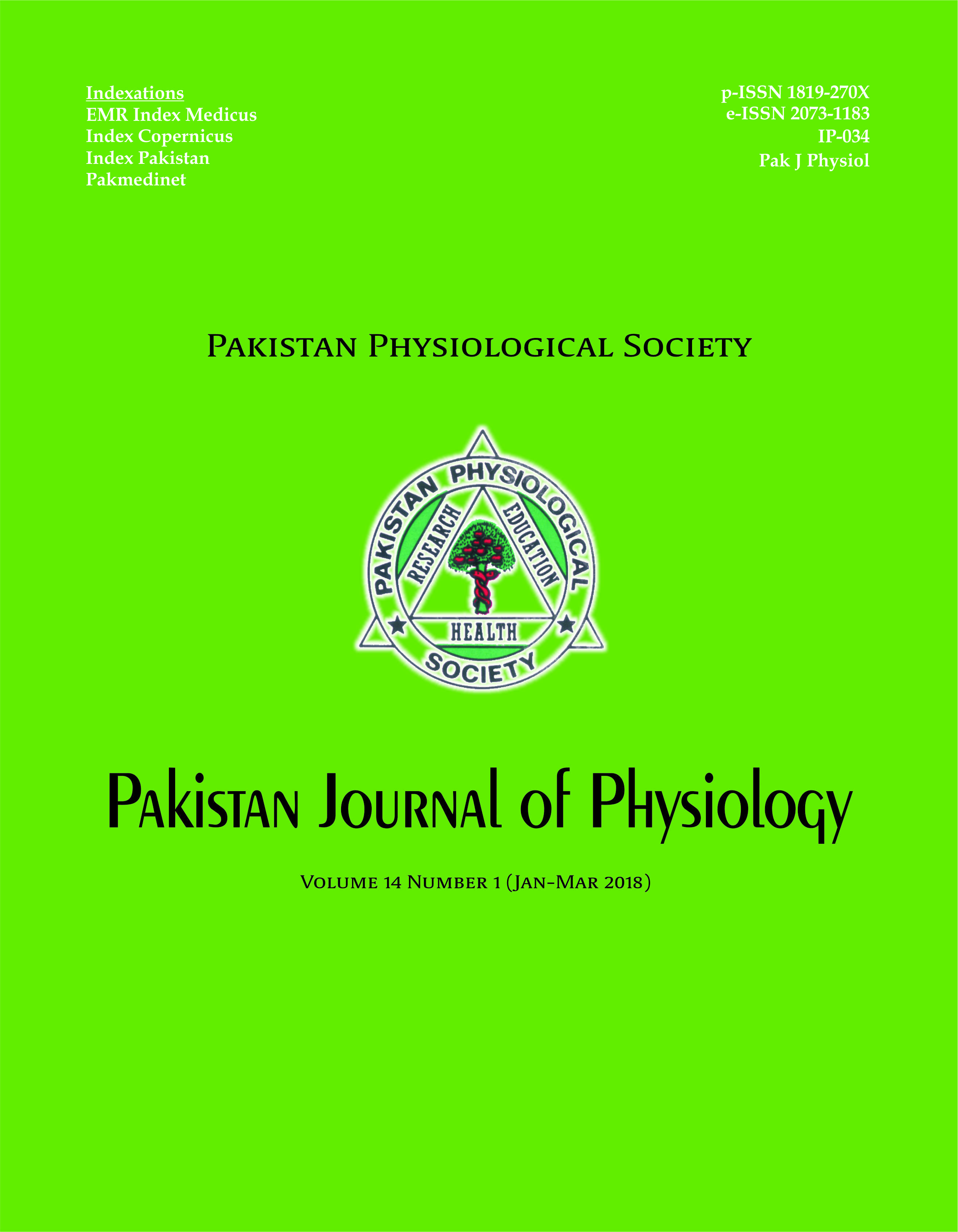 Pak J Physiol 2018;14(1)