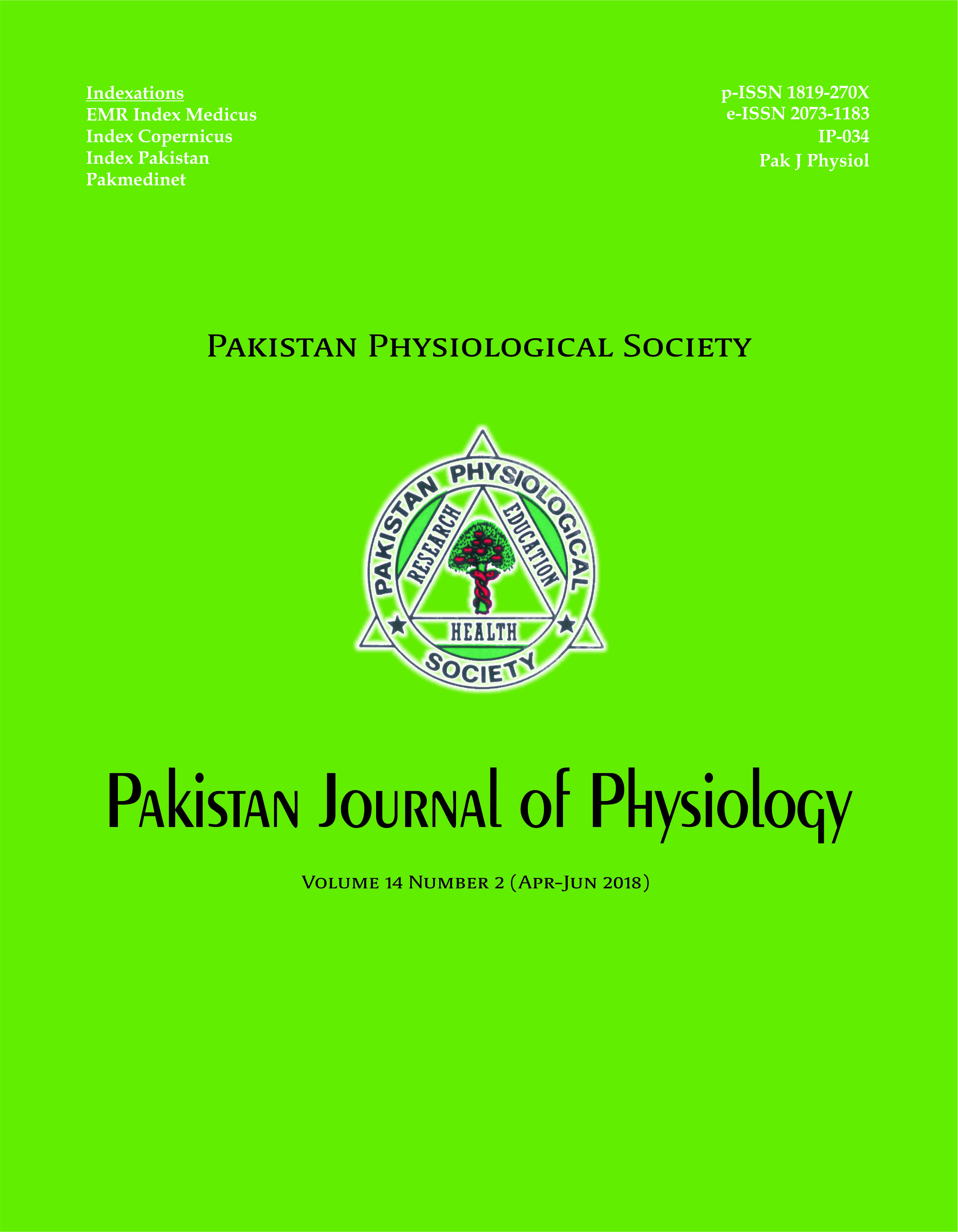 Pak J Physiol 2018;14(2)